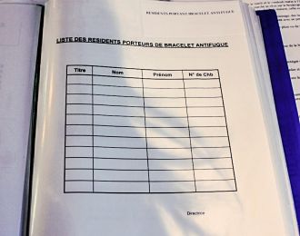 © P. Morey - Registre des résidents porteurs de bracelet anti-fugue de l'EHPAD ethnographié (ILVV_Figurez vous)