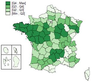 © A.Carrère - Part des personnes dépendantes de 60 ans ou plus, résidant en institution. Enquête VQS 2015 (ILVV_Figurez vous)